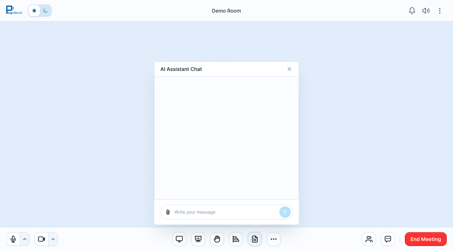 plugNmeet AI Chatbot integration in video conference